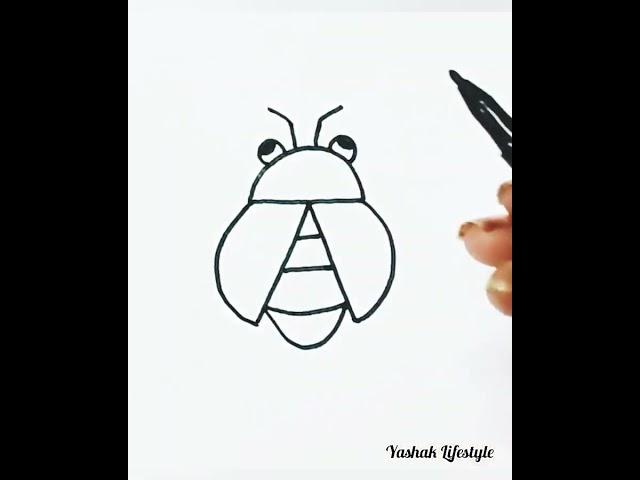 Draw with A / Lady Bird drawing for kids #shorts #short