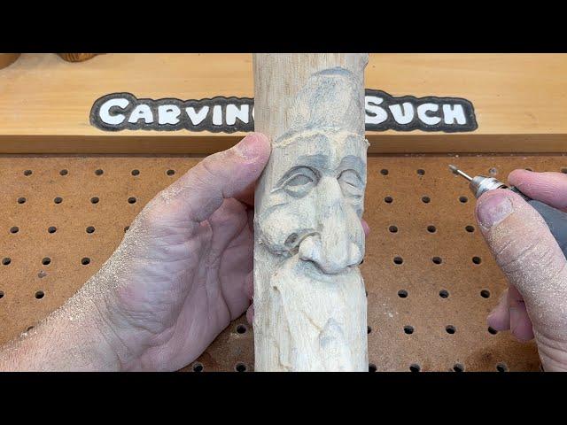 Shaping the eyes with power carver.