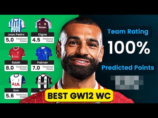 BEST GW12 WILCARD TEAM! | FPL GW12 AI WILDCARD REVEAL! | Fantasy Premier League 2024/25