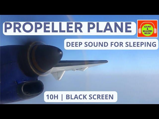 PROPELLER PLANE DEEP SOUND FOR SLEEPING | BROWN NOISE FOR RELAXING #propeller #blackscreen #10h️