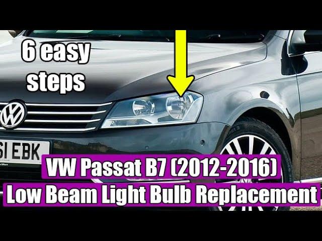 TUTORIAL: How to change / replace VW Passat B7, CC (2012-2016) Low Beam Dipped Light Headlight Bulb