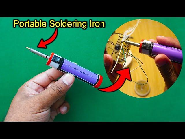 How To Make A Mini Soldering Iron At Home | Portable Soldering Iron | Battery Powered Soldering Iron