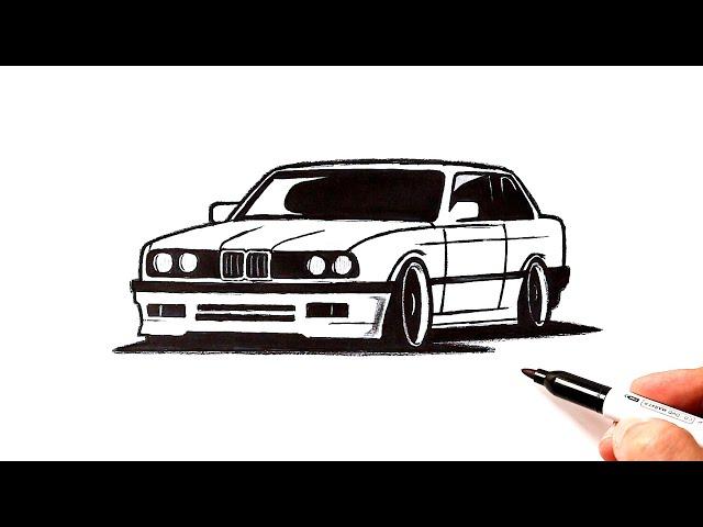 How to draw a BMW car | BMW drawing