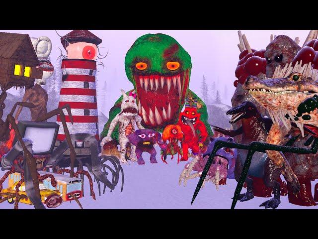 HOUSE HEAD TEAM vs NEW ZOOCHOSIS MONSTERS vs ALL GARTEN OF BANBAN in Garry's Mod