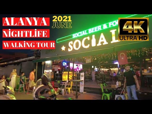 alanya night walking tour 4K june  ! antalya turkey holiday  ! turkey travel ! 4k UHD 60fps