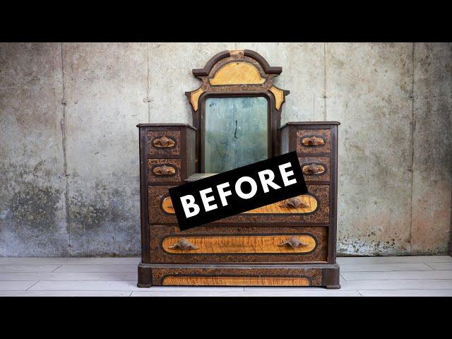 Amazing Furniture Art ~ Antique Dresser ~ ASMR