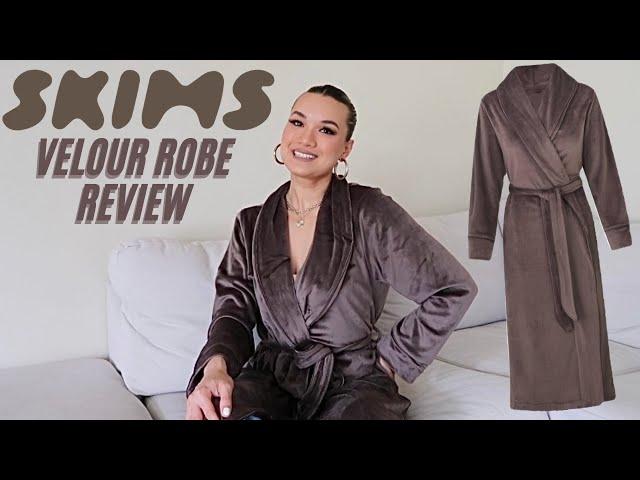 SKIMS VELOUR ROBE REVIEW *try on*