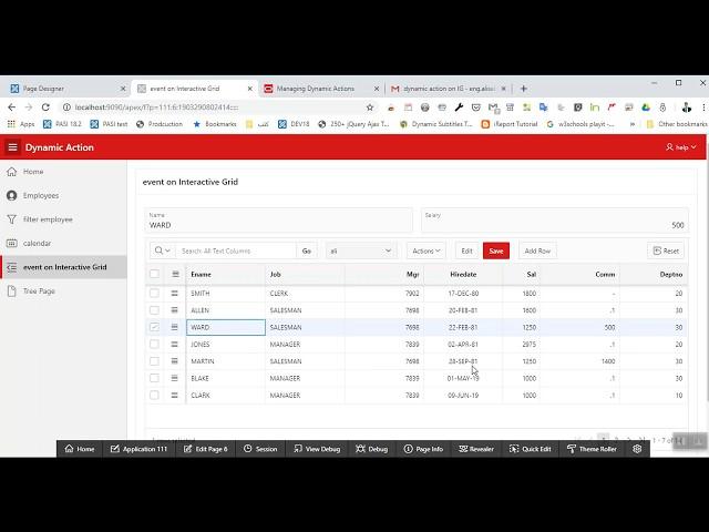 Oracle Apex 19.1 : Dynamic Action Part 21 [Interactive Grid ٍselection change]