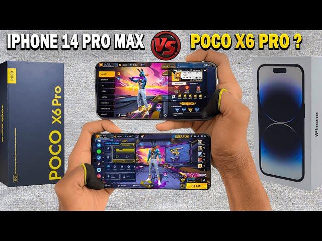 Poco x6 Pro Vs iPhone 14 Pro Max | Gaming Comparison Free Fire 2024