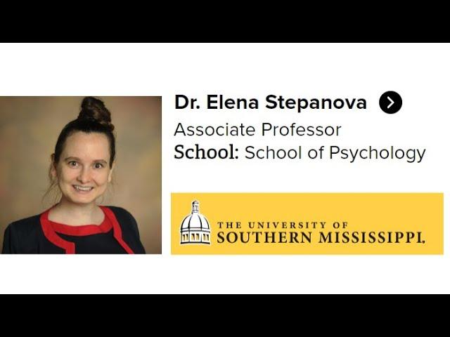 Elena Stepanova - Associate Professor - School of Psychology – Univ Southern Mississippi