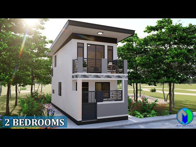 Small Two Storey House Design - 2 Bedrooms