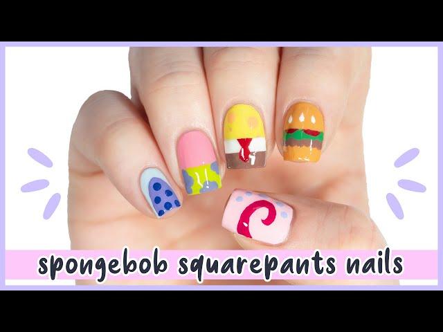 New Nail Art 2020: Spongebob Squarepants Nail Design Tutorial