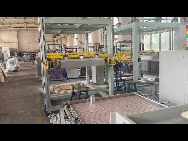 Automatic de-palletizer for filled cans