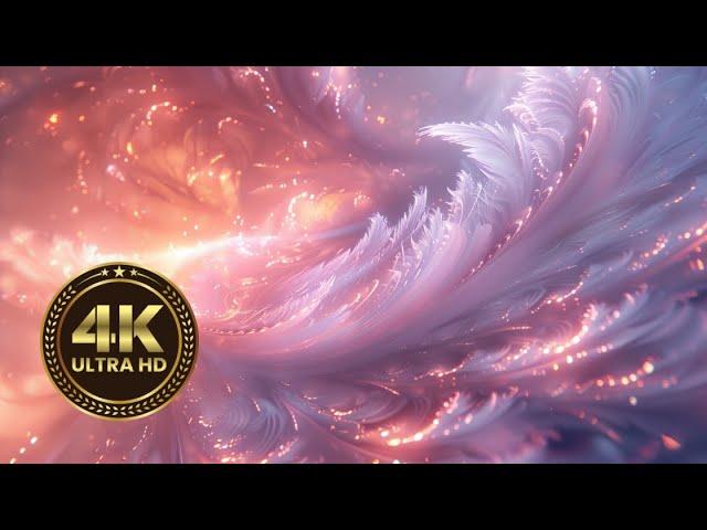 Abstract Angel Feather Screensaver- 4K 3D Relaxing Background Video Beautiful Animated Wallpaper