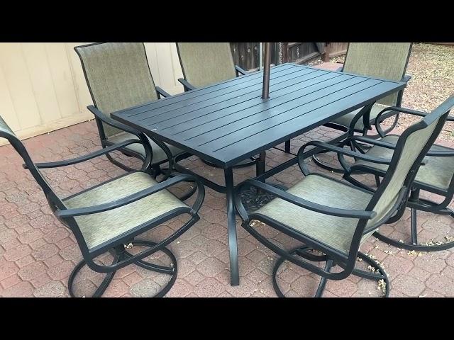 Sophia & William Outdoor Dining set Patio Dining set, Swivel Patio Chairs Metal Table for Garden