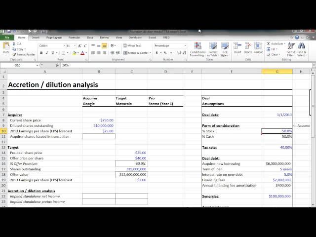 Financial Modeling Quick Lesson: Accretion / Dilution - Part 1