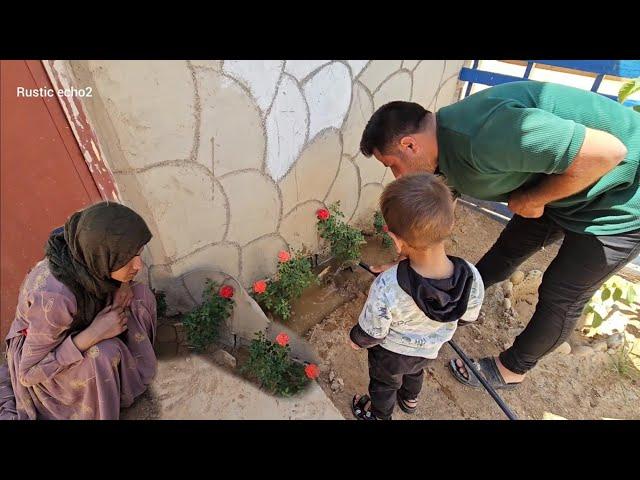 Nasibullah and Sakineh's adventure: watering the flowers in the previous house to buying materials