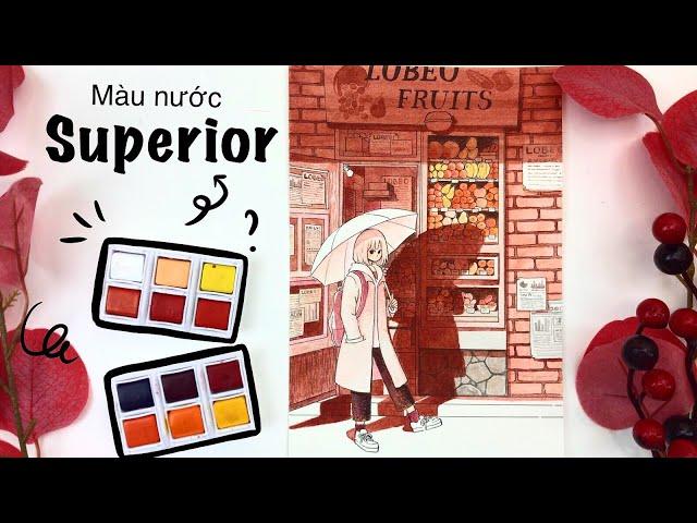 [ Họa cụ Lỗ Store ] Review màu nước giá rẻ Superior Watercolor | Lobeo Art