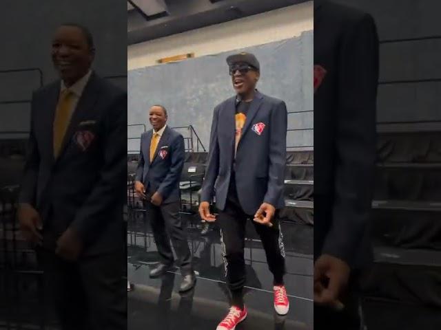 Dominique & Rodman Share a Laugh Reuniting 