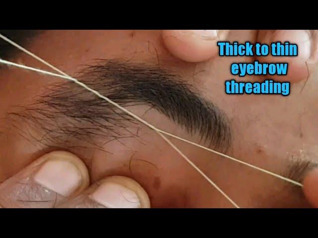 Thick to thin eyebrow threading/eyebrow threading tutorial step by step