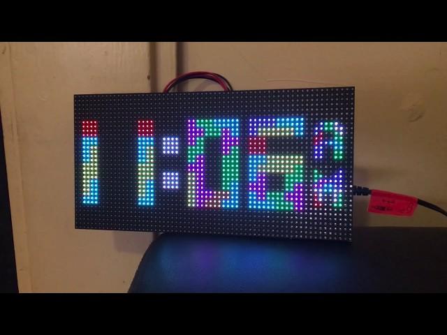 TinyPICO Matrix Shield running Brian Lough's WiFi-Tetris-Clock !