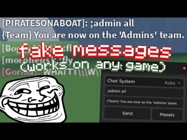 Trolling children in Roblox with custom Chat control ADMIN 