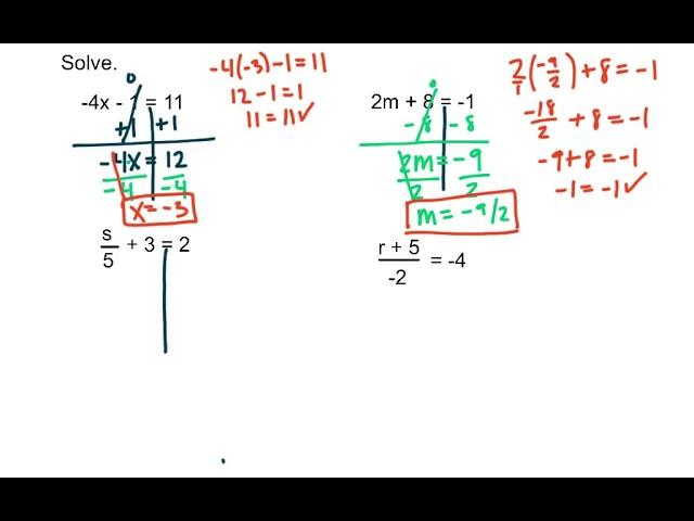 1.2 Solving Two-step Equations