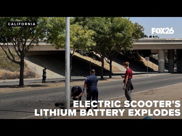 Lithium scooter battery explodes closing major street in Fresno