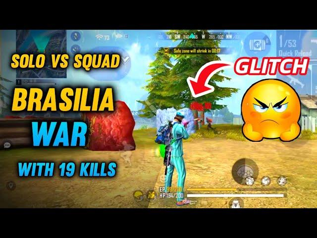 FREE FIRE KANNADA || BRASILIA WAR WITH 19 KILLS IN SOLO VS SQUAD RANKED MATCH || THE DD ⭐||