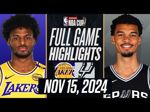 LAKERS vs SPURS FULL GAME HIGHLIGHTS NOVEMBER 15, 2024 EMIRATES NBA CUP   FULL GAME HIGHLIGHTS 2K25