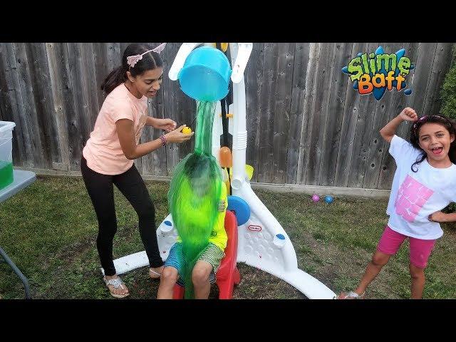 Splash Dunk Tank Challenge Family Fun Activities with HZHtube Kids Fun