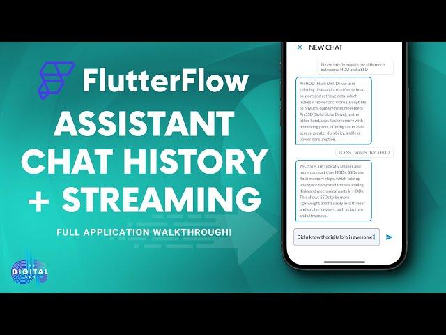 #FlutterFlow #Supabase Assistant Chat App + History + Streaming