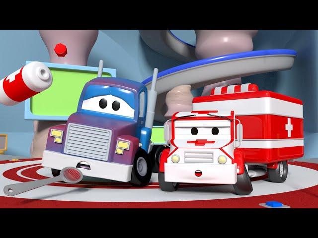 救护车安柏在汽车城   变形卡车卡尔 国语中文儿童卡通片 Car City - Mandarin Ambulance Cartoons for Kids