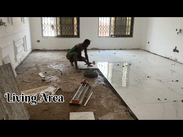 Building in Ghana  || Tiling Work, Cost of tiles & Workmanship