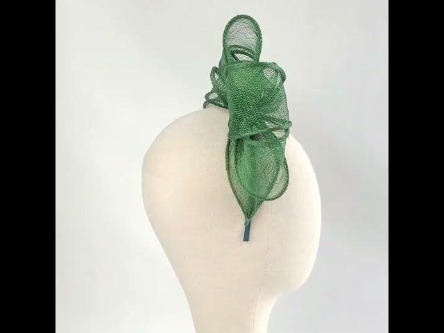 Dark Green Looped Fascinator Headband (Vegan Friendly)