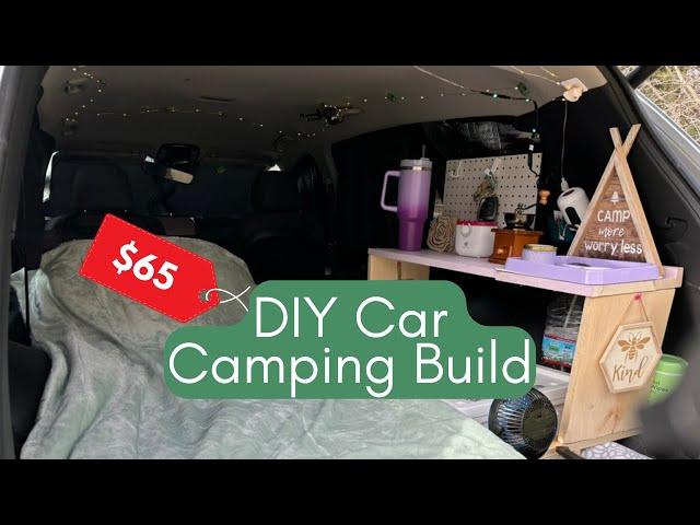 SUV Car Camping Build: $65 DIY with Storage and Table #carcamping  #suvcamping