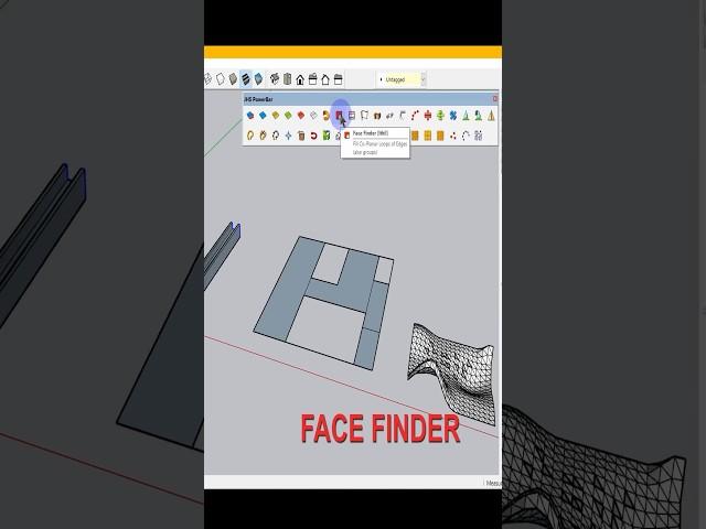 JHS Powerbar-Face Finder #shorts #sketchup #sketchuptutorial #3dmodeling