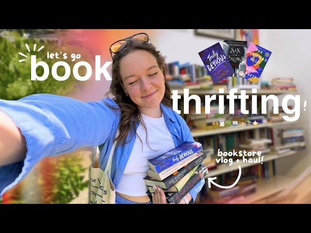 come BOOK THRIFTING with me! ⭐️ mini bookstore vlog & book haul