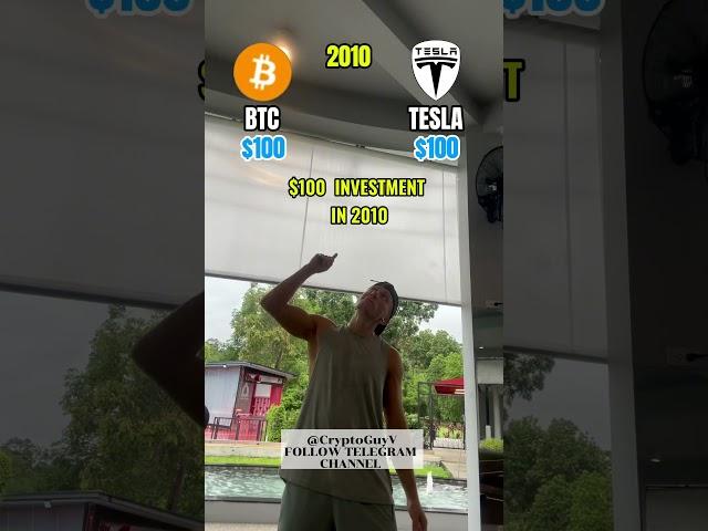 BTC vs TESLA #investment #money #trading #trader #memecoin #memecoins #crypto #investor