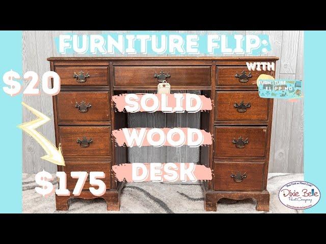 | Wooden Desk Thrift Flip | DIY Chalk Paint |@DixieBellePaint |FURNITURE FLIPPING TEACHER|