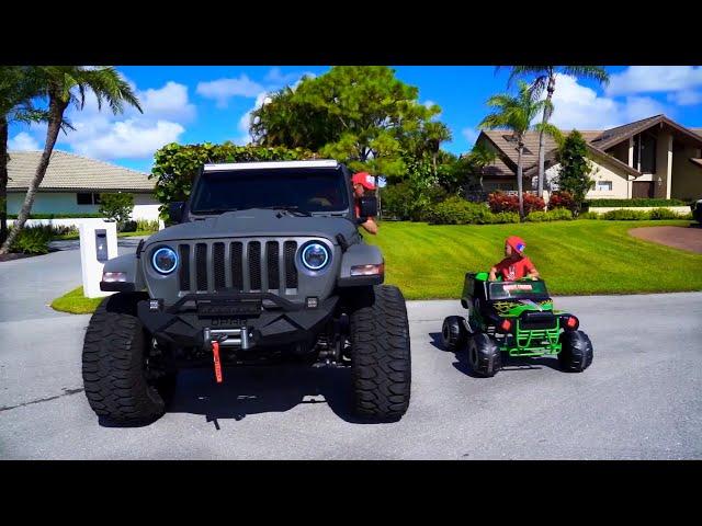 Senya and dad buy Monster Truck