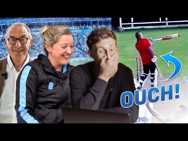 PRO CRICKETERS react to VILLAGE Cricket | Joe Root, Sarah Taylor, Bumble and More!