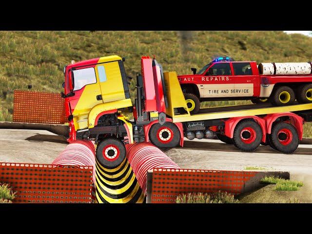 Cars vs Upside Down Speed Bumps #44 | BeamNG.DRIVE