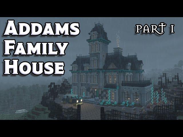 MINECRAFT: Addams Family House TUTORIAL - How to build Haunted House in Minecraft - Halloween House