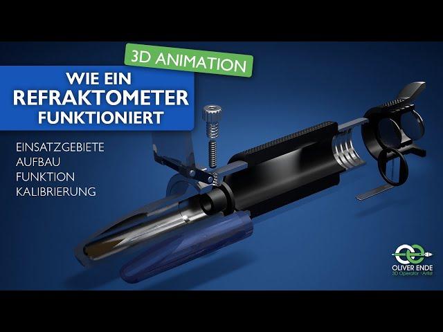 Refraktometer - SCHNELL ERKLÄRT - 3D ANIMATION Aufbau, Funktion, Einsatzgebiete, Kalibrierung