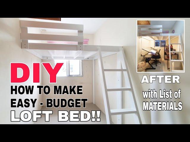 Build it Yourself! Making a DIY LOFT BED with Work space for Small Room - Easy and Budget