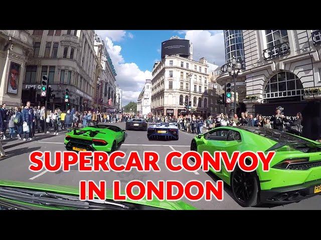 CRAZY Lamborghini supercar convoy in Central London