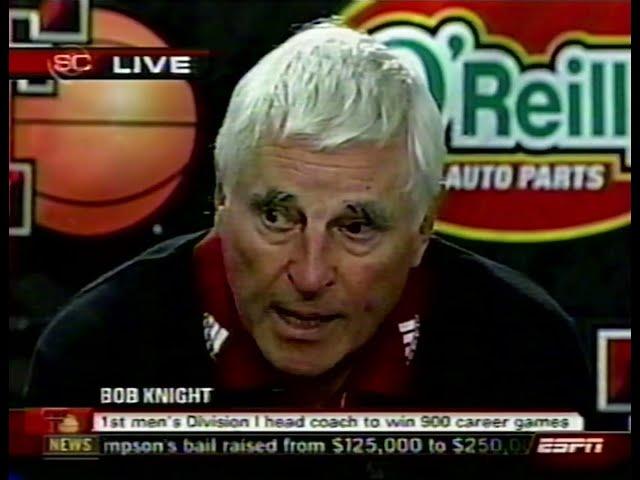 Bob Knight after getting his 900th career win