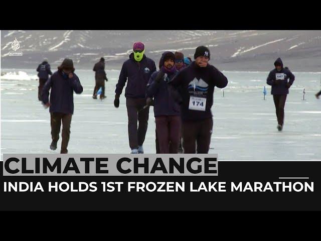 Climate change: India's Ladakh holds first frozen lake marathon