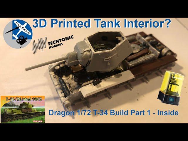 Build Video - 3D Printed Interior For The Dragon 1/72 Scale T-34 Model 1943 Part 1/2...